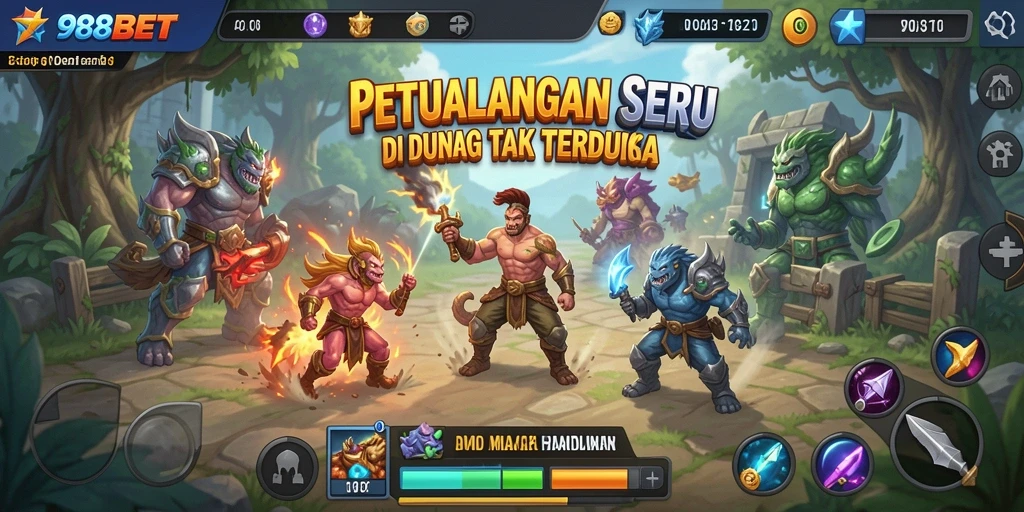 Screenshot gameplay 988BET menampilkan petualangan seru di dunia fantasi.