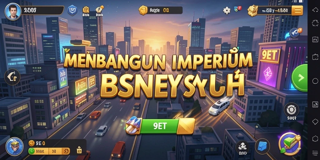 Tampilan gameplay <strong>9ET</strong> dengan berbagai pilihan strategi bisnis.