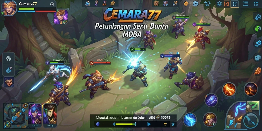 Menampilkan pertempuran intens dalam game MOBA CEMARA77.