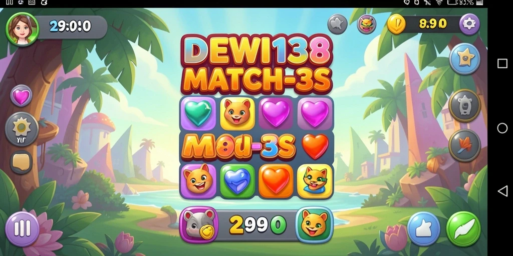 Gameplay seru dalam DEWI138 yang melibatkan strategi Match-3.