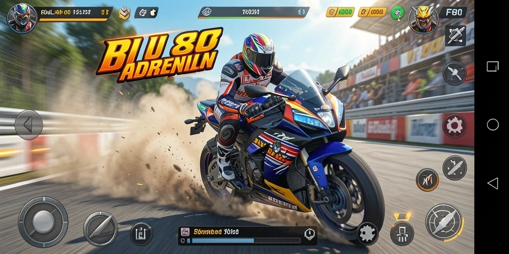 Tampilan gameplay balap motor yang mendebarkan di FO8.