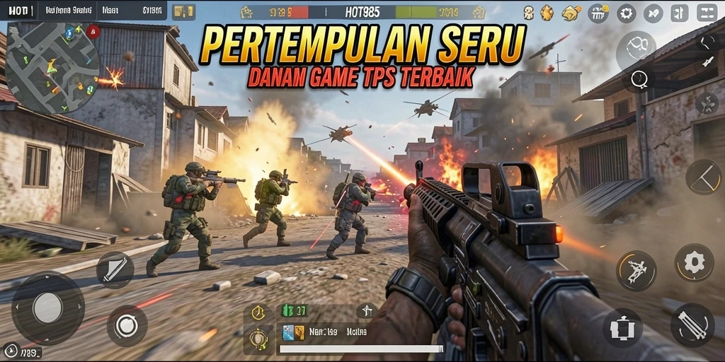 Tampilan gameplay HOT985 dengan aksi pertempuran yang seru dan mendebarkan.