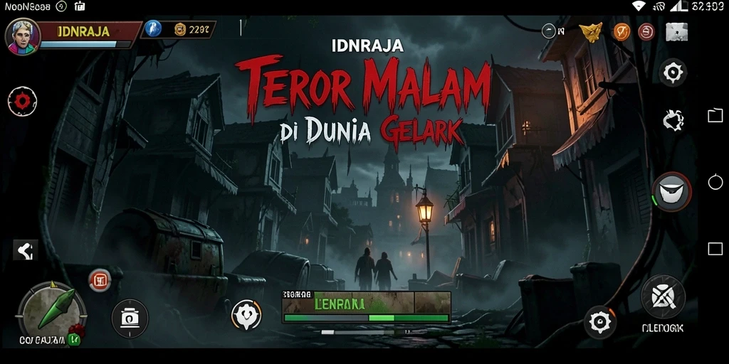 Screenshot gameplay IDNRAJA menampilkan suasana gelap dan mencekam yang menarik.