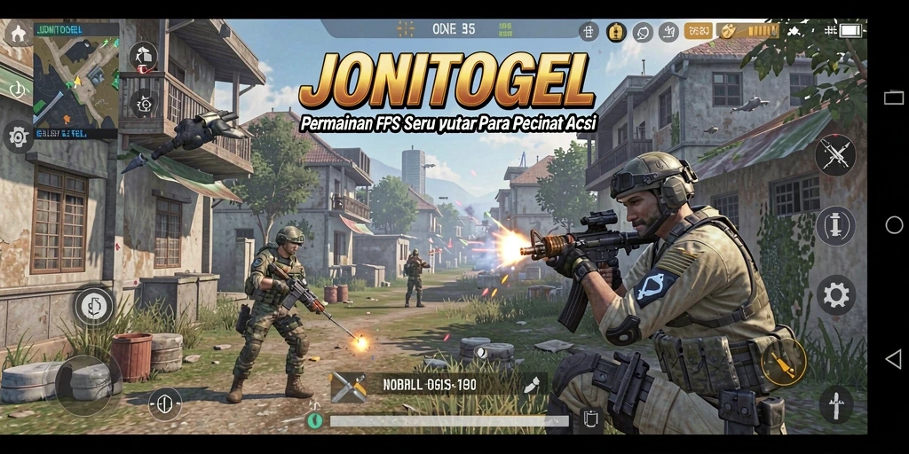 Gameplay <strong>JONITOGEL</strong> dengan aksi tembak-menembak yang seru.