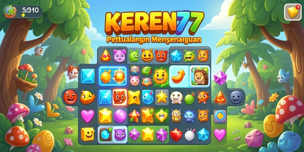 Tampilan seru dari gameplay KEREN77 yang menantang.