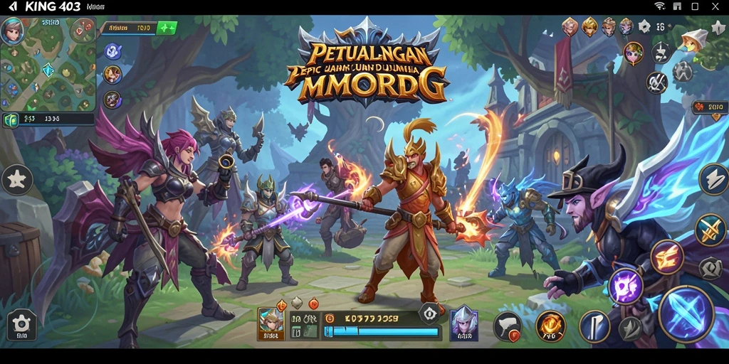 Screenshot gameplay KING403 yang menampilkan aksi misi epik dalam dunia MMORPG.