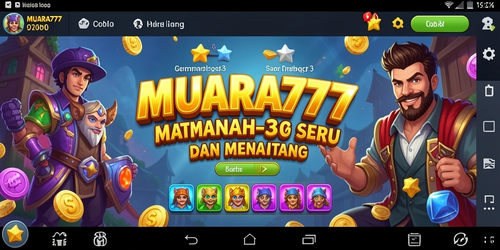 Tampilan cerah dan dinamis dari gameplay MUARA777 match-3.