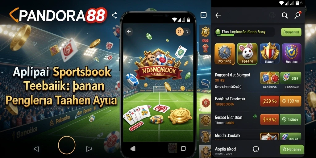 Screenshot utama PANDORA88 menampilkan tampilan antarmuka Sportsbook yang menarik.