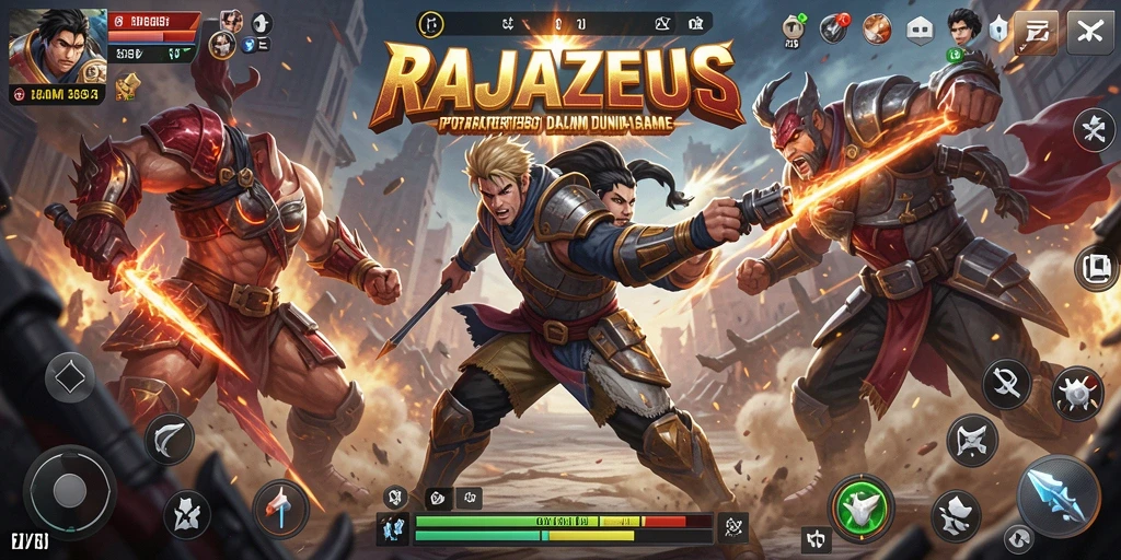 Gameplay mendebarkan di RAJAZEUS dengan pertarungan seru.