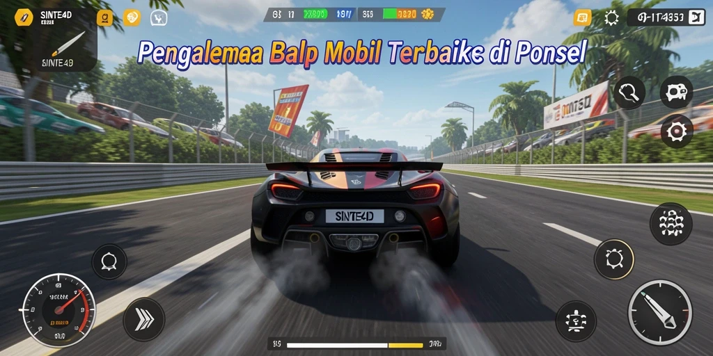 Tampilan mendebarkan dari balapan mobil dalam SINTE4D.