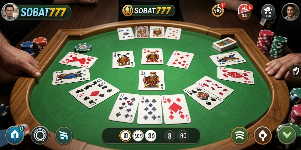 Screenshot gameplay menunjukkan keseruan permainan Gaple di SOBAT777.