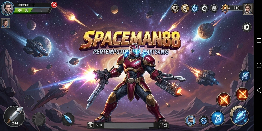 Tampilan menarik gameplay SPACEMAN88 dalam pertempuran luar angkasa.
