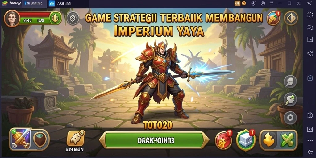 Tampilan gameplay seru dari TOTO20 yang menampilkan strategi dan pembangunan.