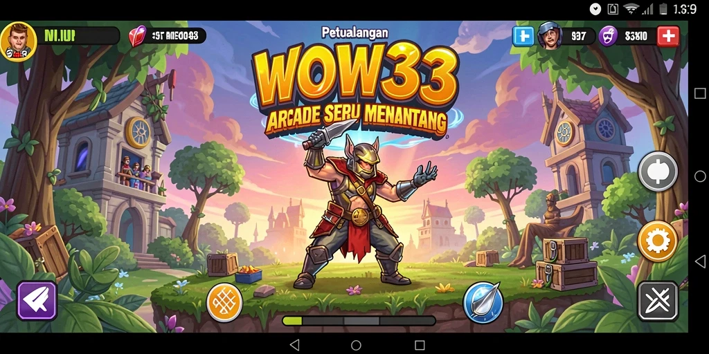 Screenshot gameplay WOW33 menampilkan keseruan dan tantangan level Arcade.